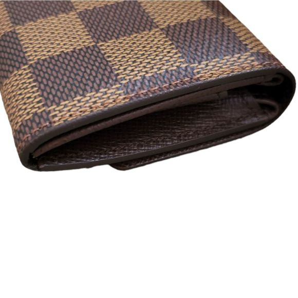 LOUIS VUITTON Porte Monnaie Plat Damier Coin Case Ebene Damier Canvas - Picture 8 of 9